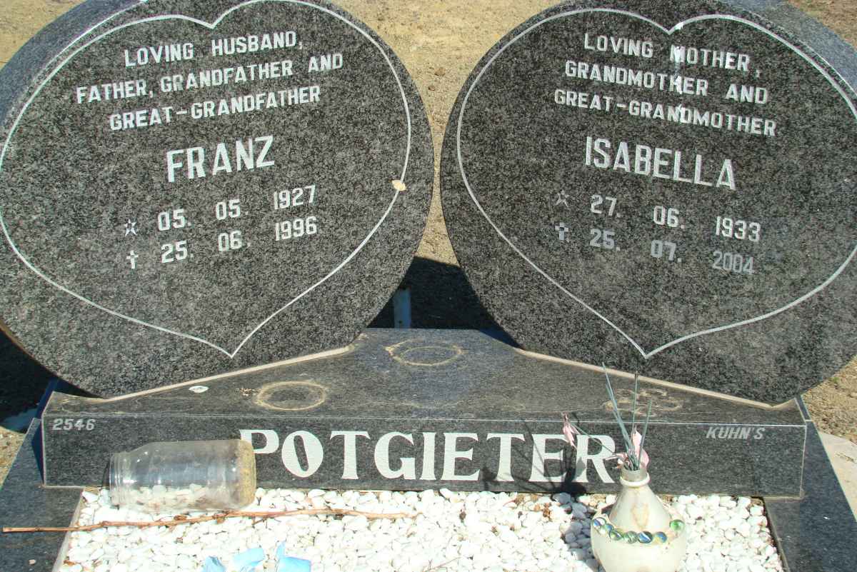 POTGIETER Franz 1927-1996 &amp; Isabella 1933-2004