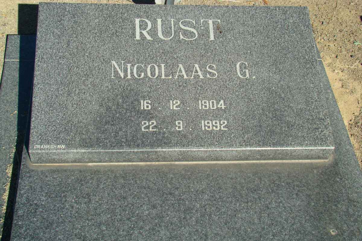 RUST Nicolaas G. 1904-1992