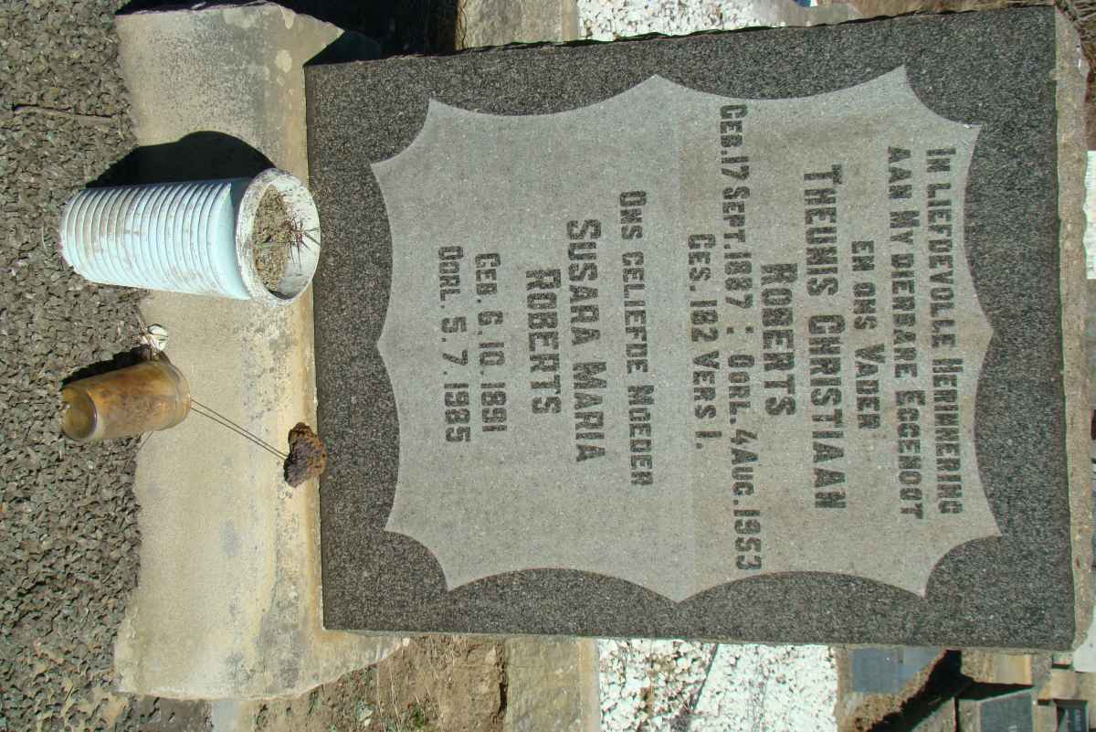 ROBERTS Theunis Christiaan 1887-1953 &amp; Susara Maria 1891-1985