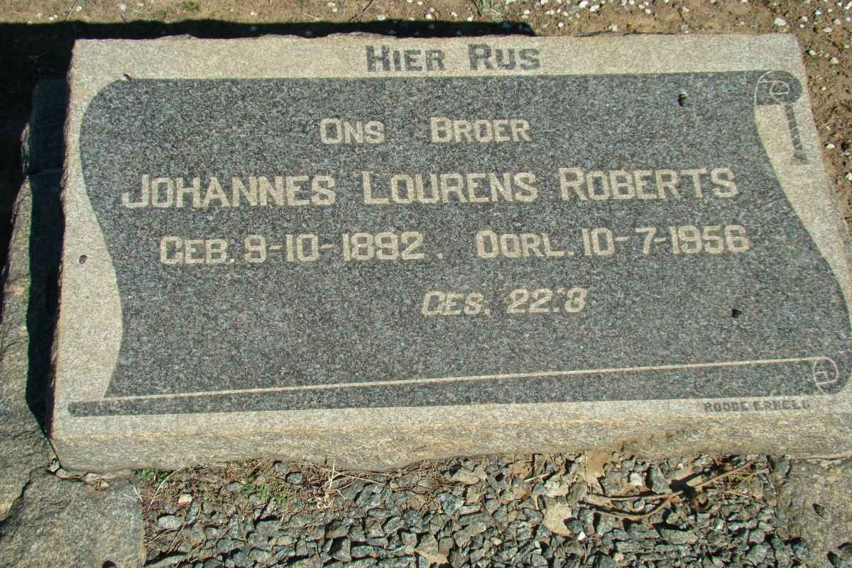 ROBERTS Johannes Lourens 1892-1956