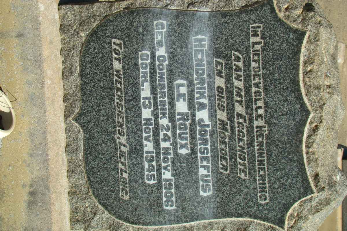 ROUX Hendrika Jorsefus, le nee COMBRINK 1906-1945
