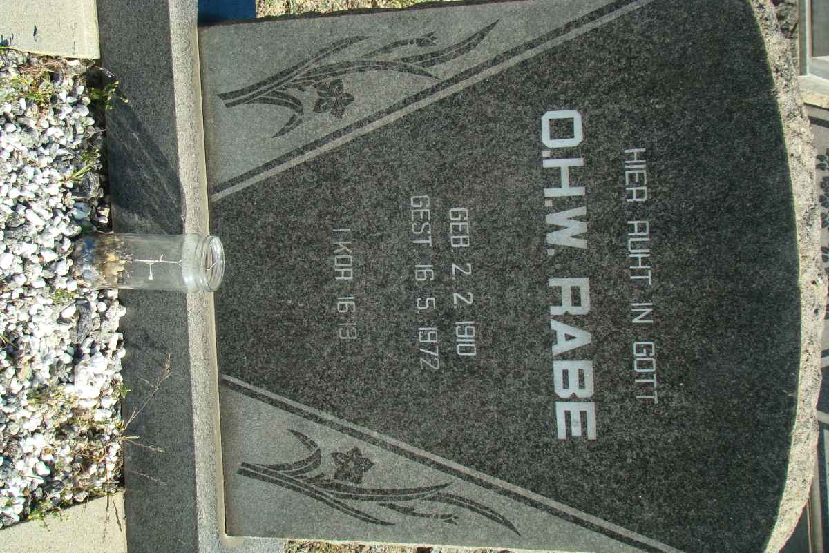 RABE O.H.W. 1910-1972