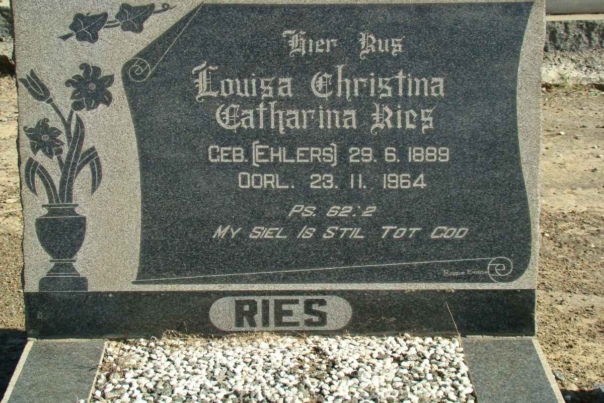 RIES Louisa Christina Catharina nee EHLERS 1889-1964