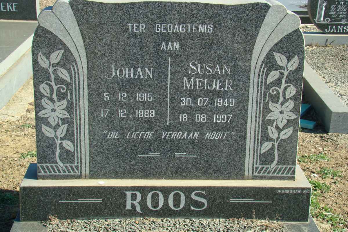 ROOS Johan 1915-1989 &amp; Susan Meijer 1949-1997