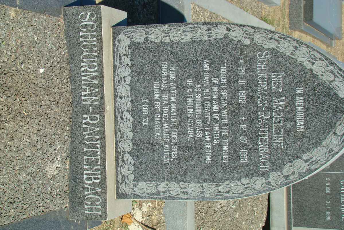RAUTENBACH Inez Madeleine, Schuurman 1902-1993