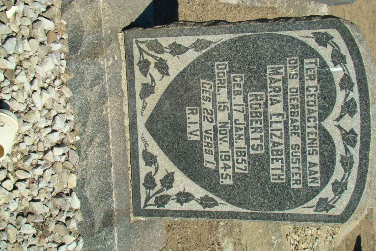 ROBERTS Maria Elizabeth 1857-1945