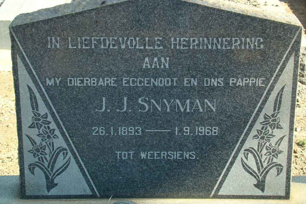 SNYMAN J.J. 1893-1968