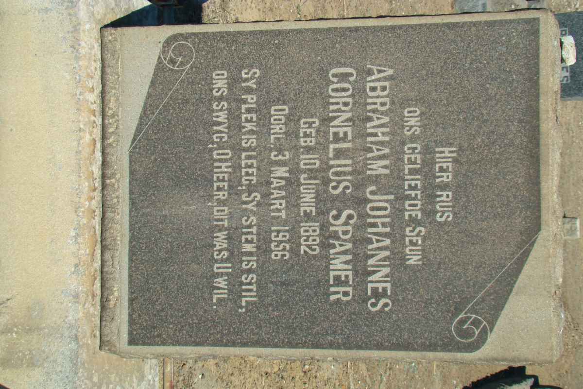 SPAMER Abraham Johannes Cornelius 1892-1956