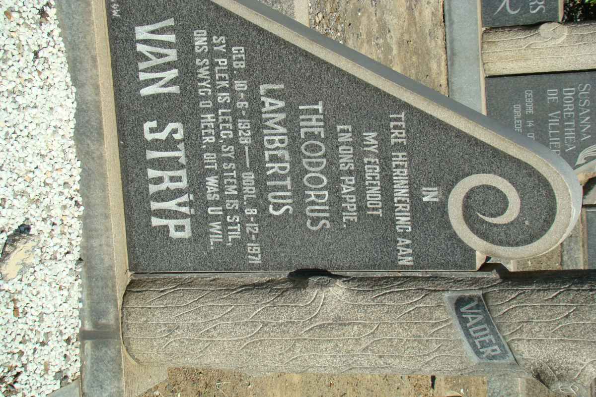 STRYP Theodorus Lambertus, van 1928-1971