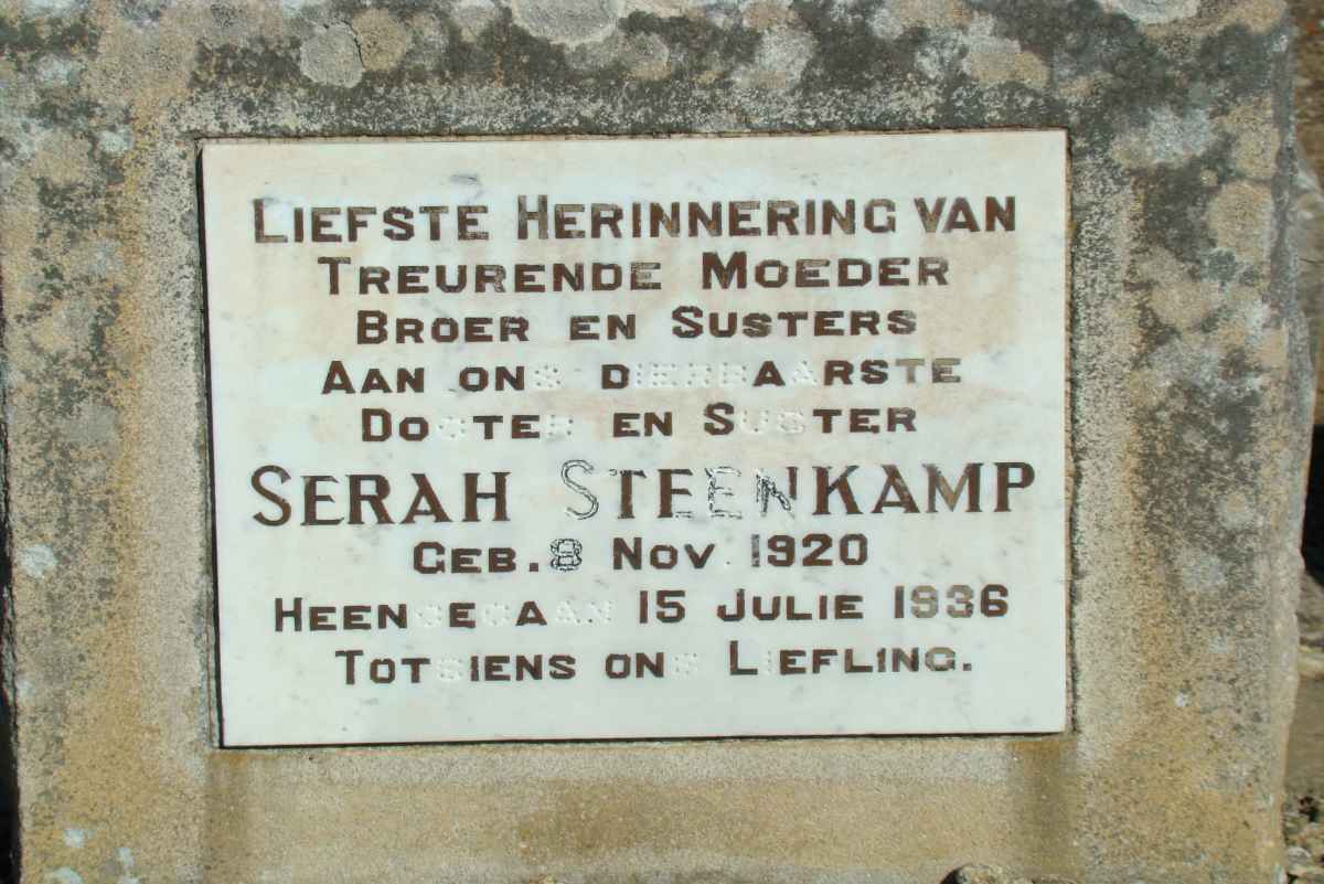 STEENKAMP Serah 1920-1936
