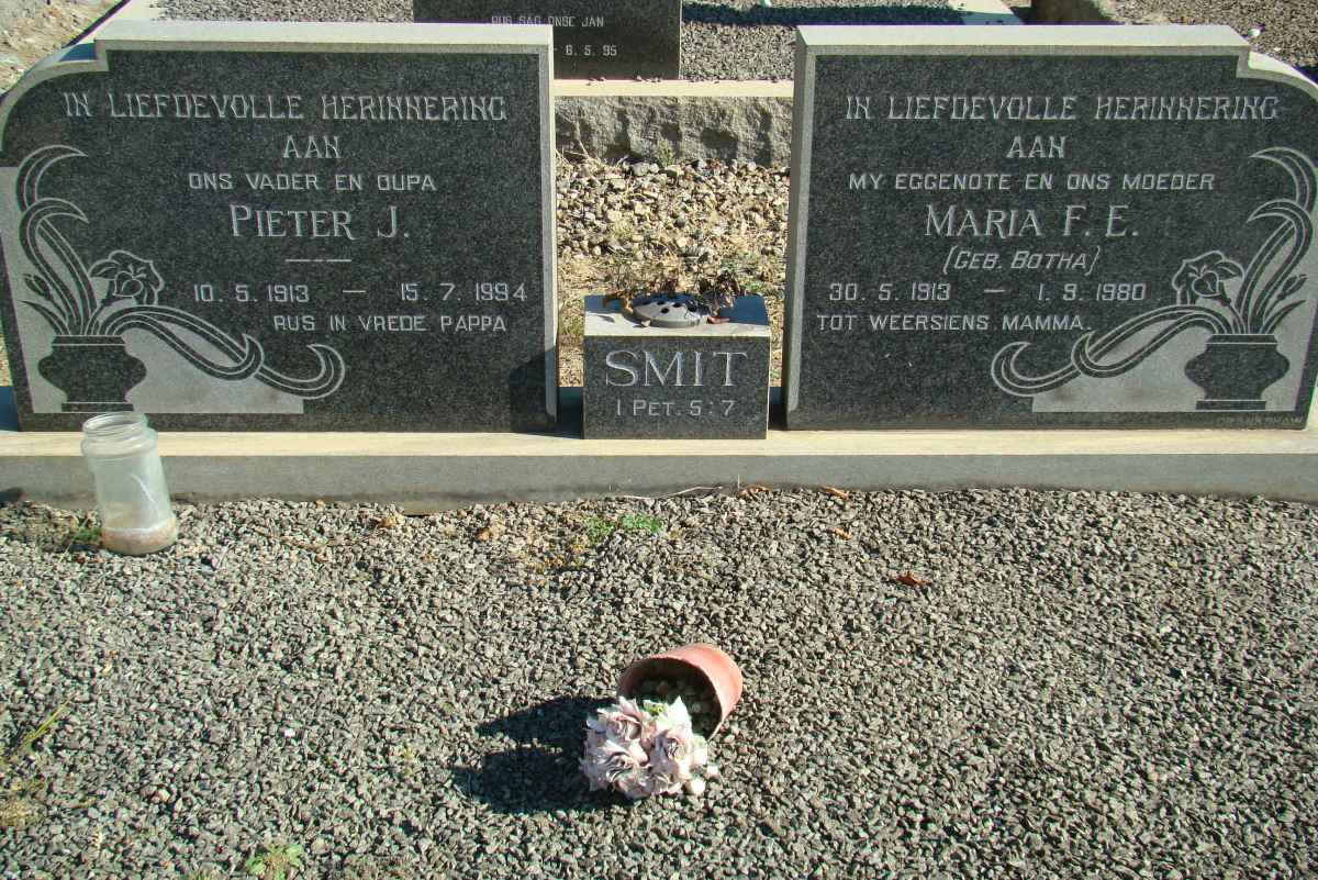 SMIT Pieter J. 1913-1994 &amp; Maria F.E. BOTHA 1913-1980