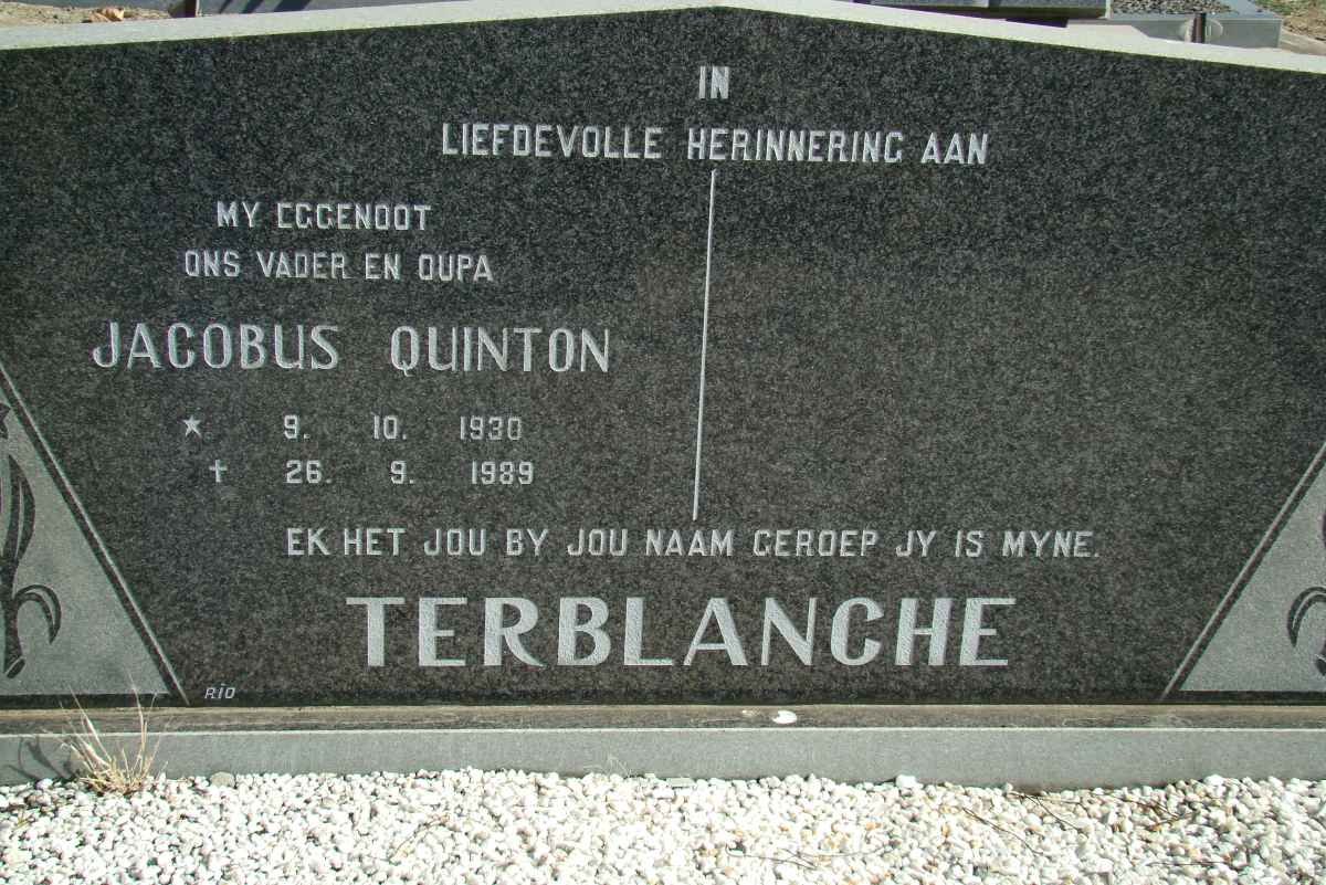TERBLANCHE Jacobus Quinton 1930-1989