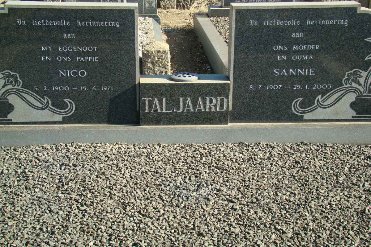 TALJAARD Nico 1900-1971 &amp; Sannie 1907-2003