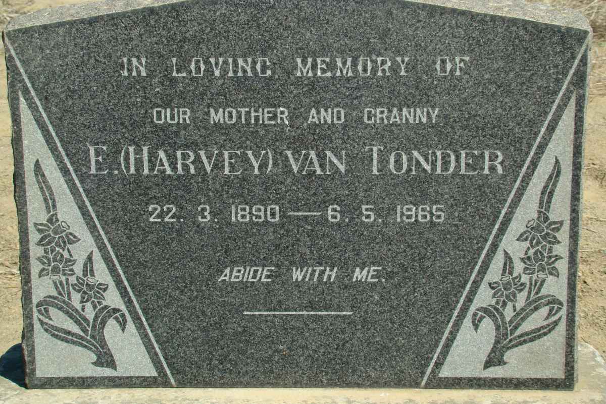 TONDER E. van, nee HARVEY 1890-1965