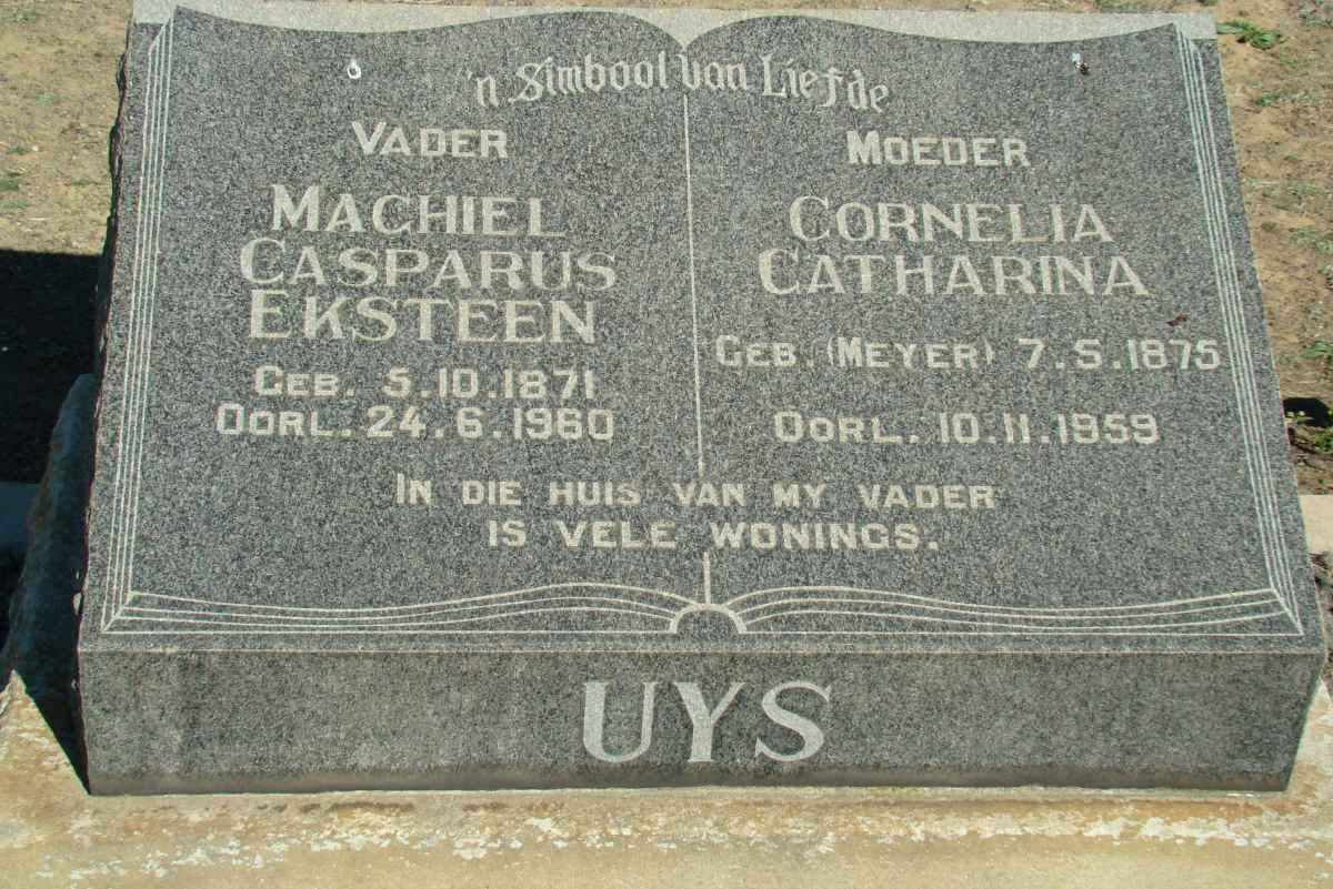 UYS Machiel Casparus Eksteen 1871-1960 &amp; Cornelia Catharina MEYER 1875-1959