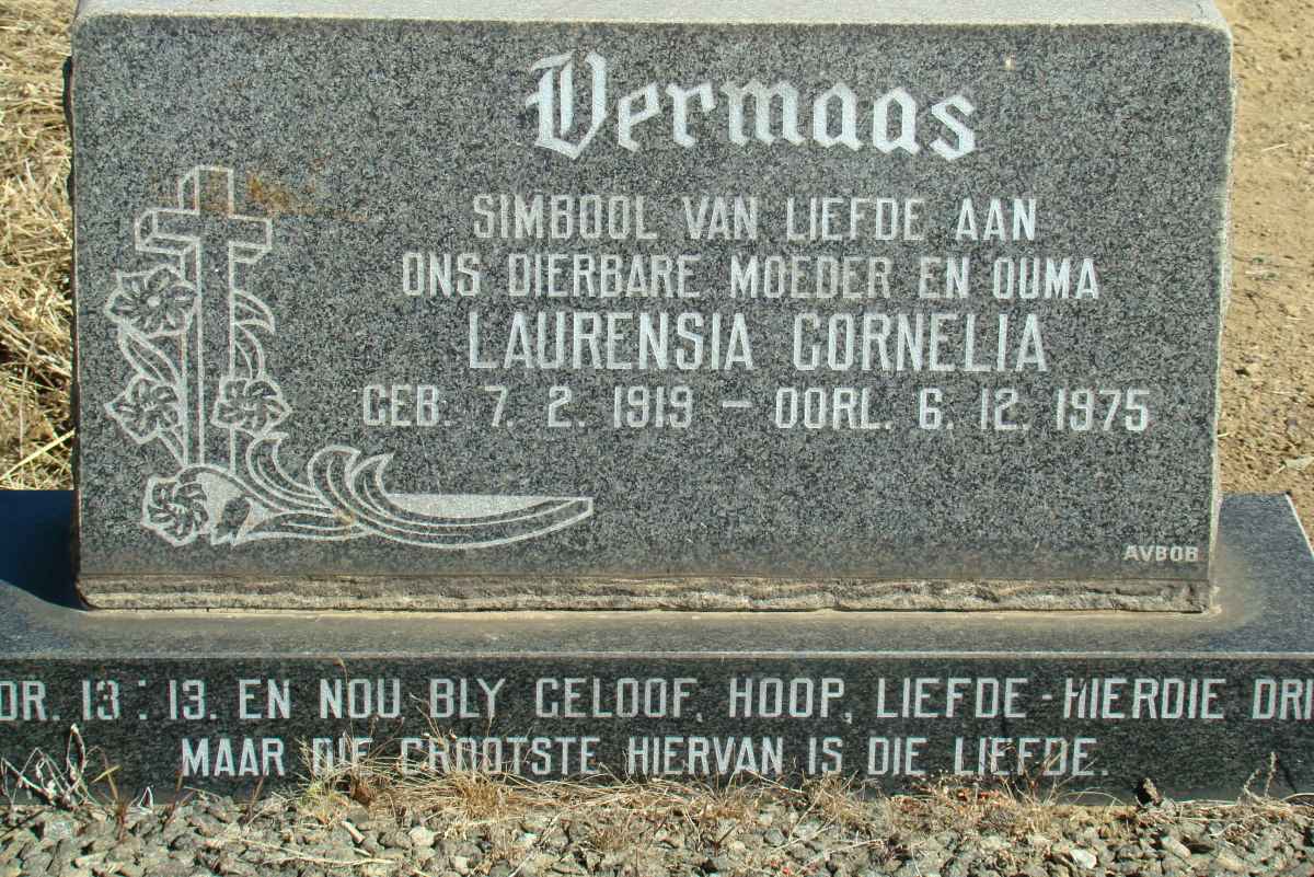 VERMAAS Laurensia Cornelia 1919-1975