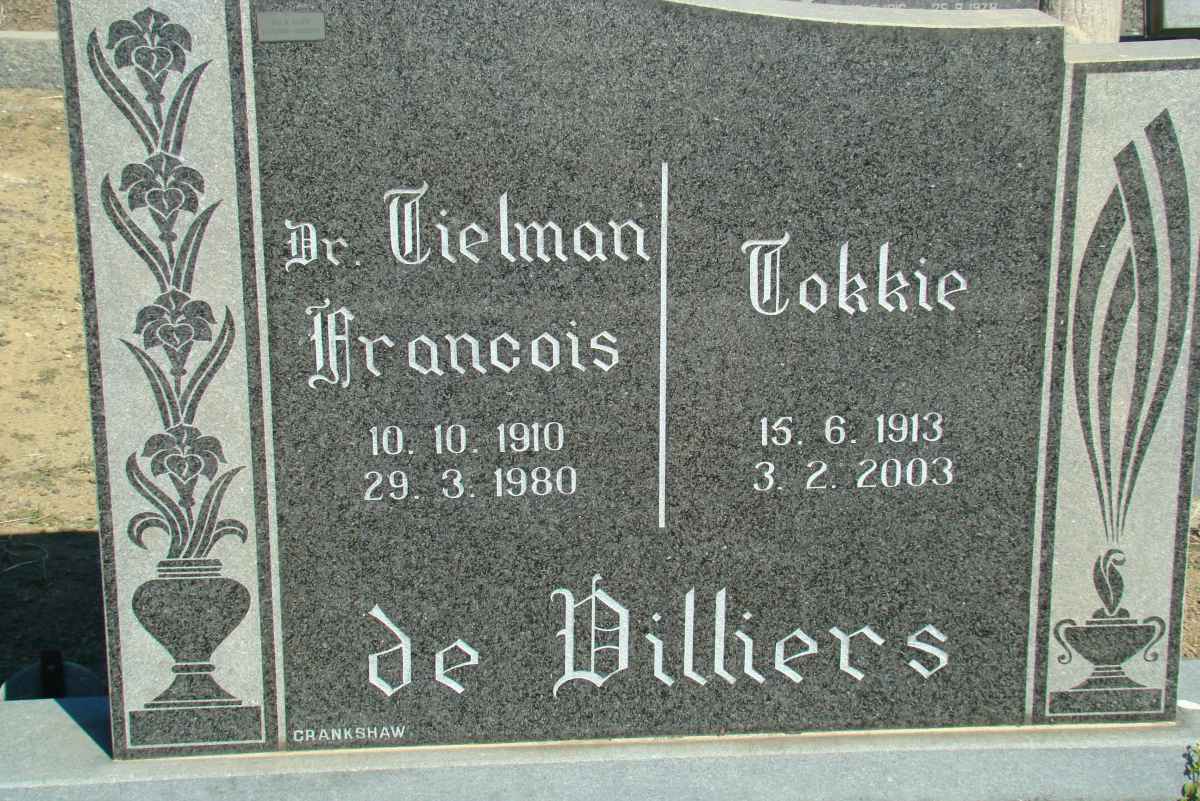 VILLIERS Tielman Francois, de 1910-1980 &amp; Tokkie 1913-2003