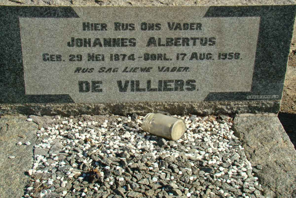 VILLIERS Johannes Albertus, de 1874-1958
