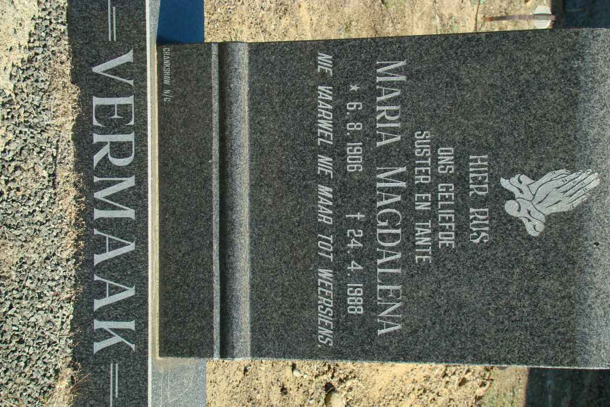 VERMAAK Maria Magdalena 1906-1988