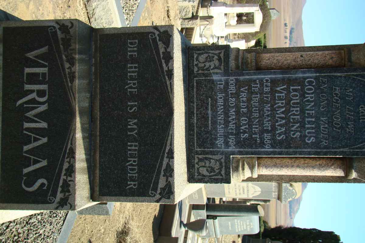 VERMAAS Cornelius Lourens 1889-1934