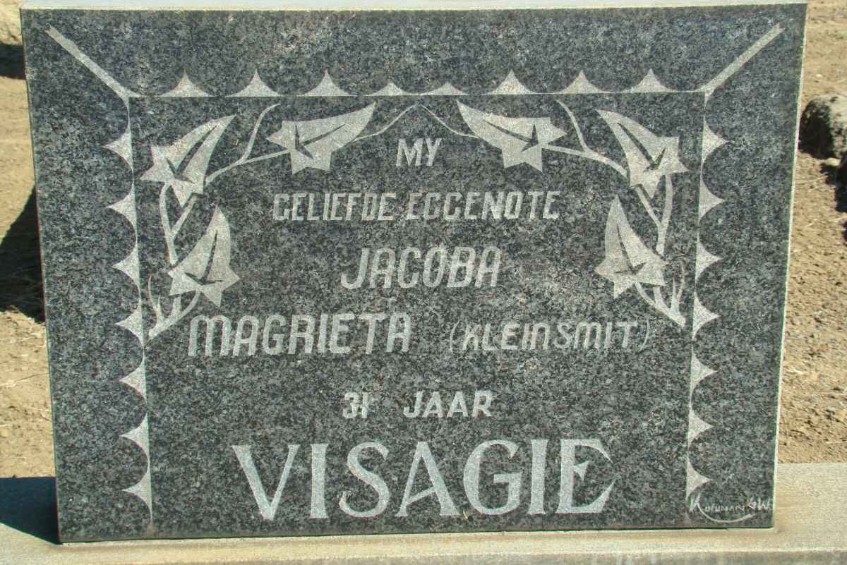 VISAGIE Jacoba Magrieta nee KLEINSMIT
