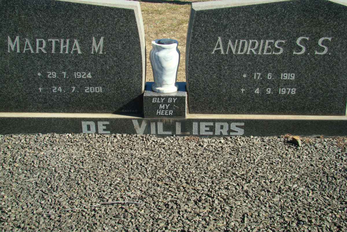 VILLIERS Andries S.S., de 1919-1978 &amp; Martha M. 1924-2001