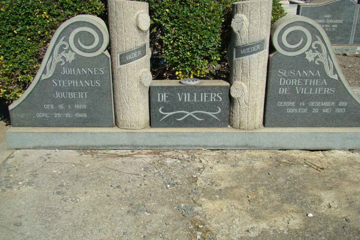 VILLIERS Johannes Stephanus Joubert, de 1888-1968 &amp; Susanna Dorethea 1891-1983