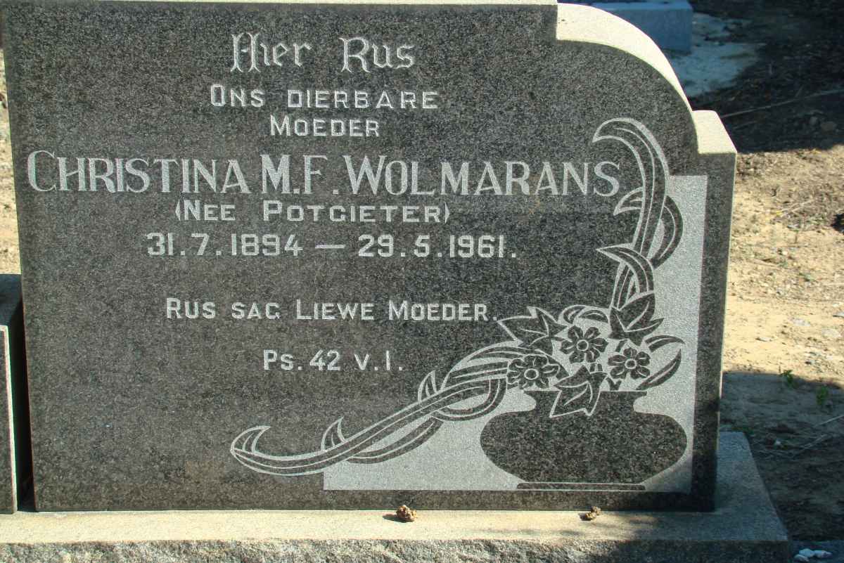 WOLMARANS Christina M.F. nee POTGIETER 1894-1961