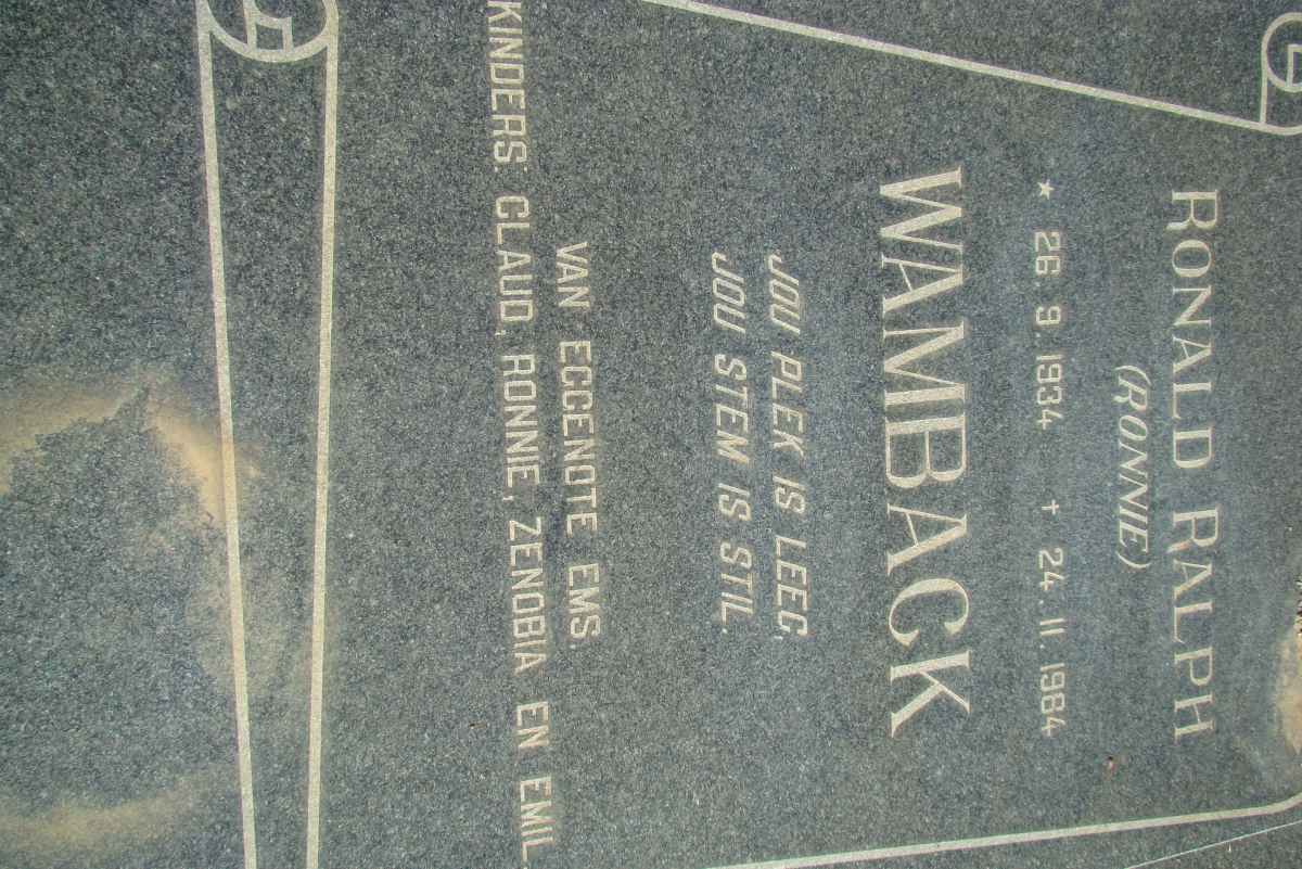 WAMBACK Ronald Ralph 1934-1964