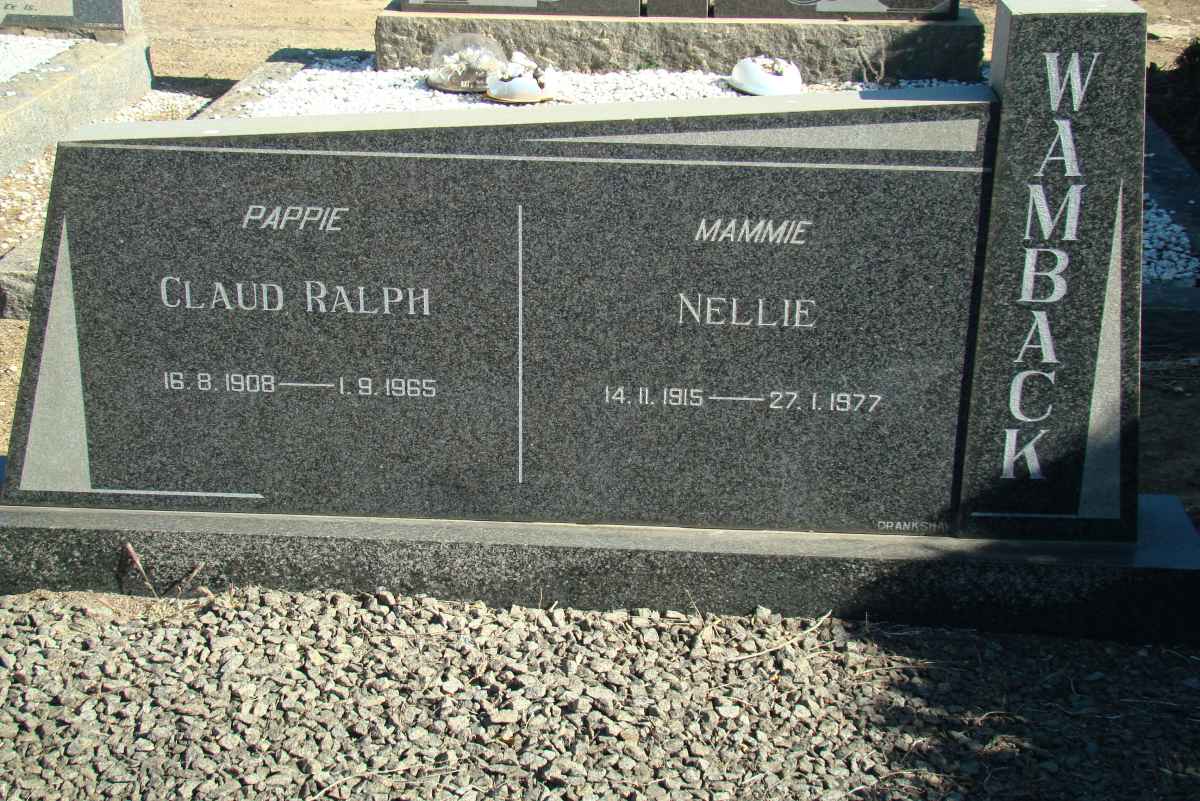 WAMBACK Claud Ralph 1908-1965 &amp; Nellie 1915-1977