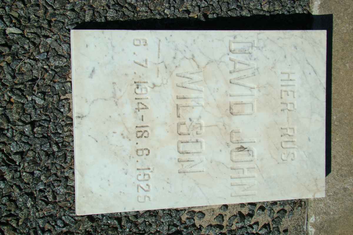 WILSON David John 1914-1925