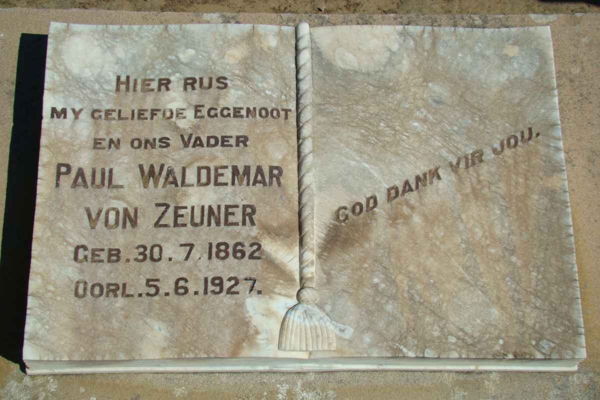 ZEUNER Paul Waldemar, von 1862-1927