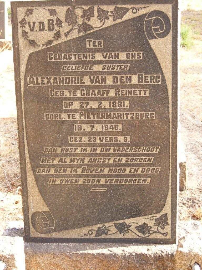 BERG Alexandrie, van den 1881-1940