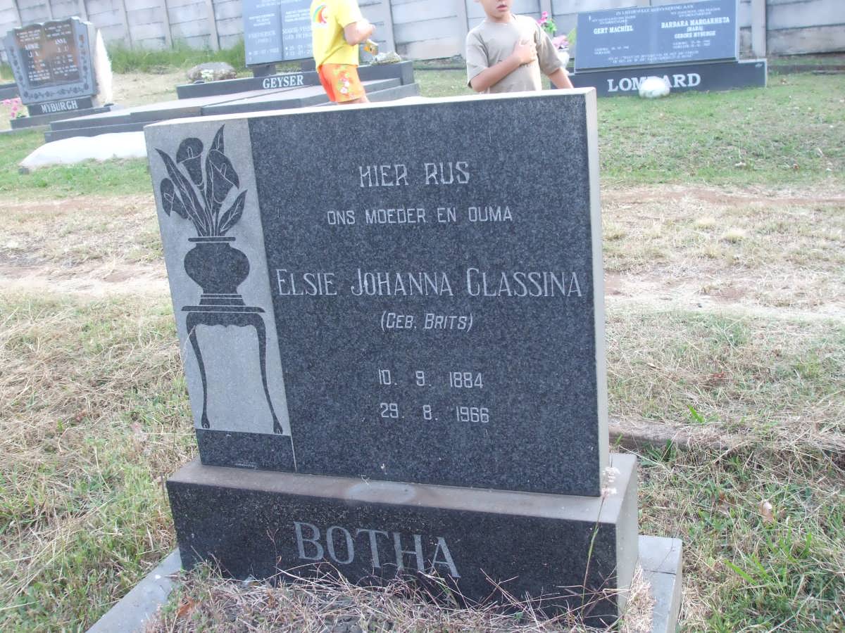 BOTHA Elsie Johanna Classina nee BRITS 1884-1966