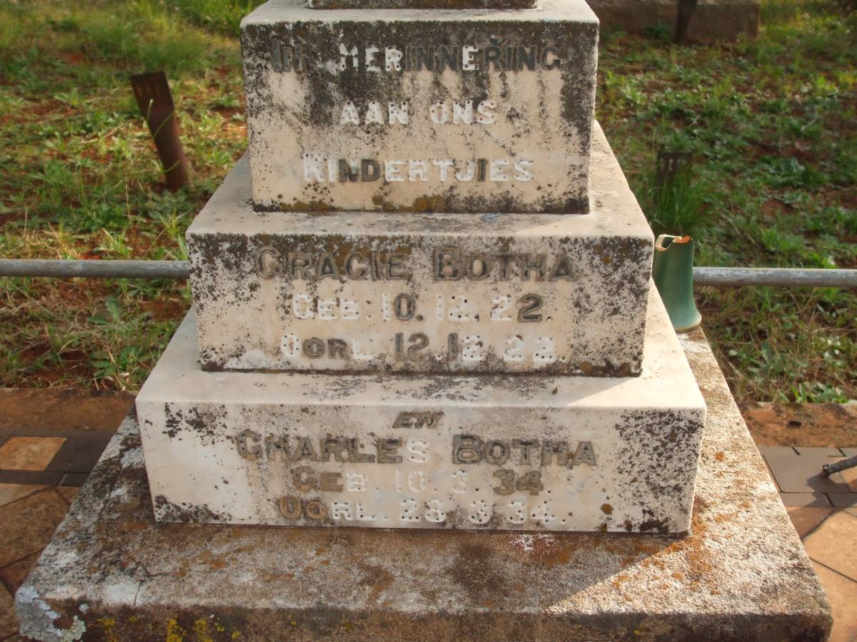 BOTHA Gracie 1922-1922 :: BOTHA Charles 1934-1934