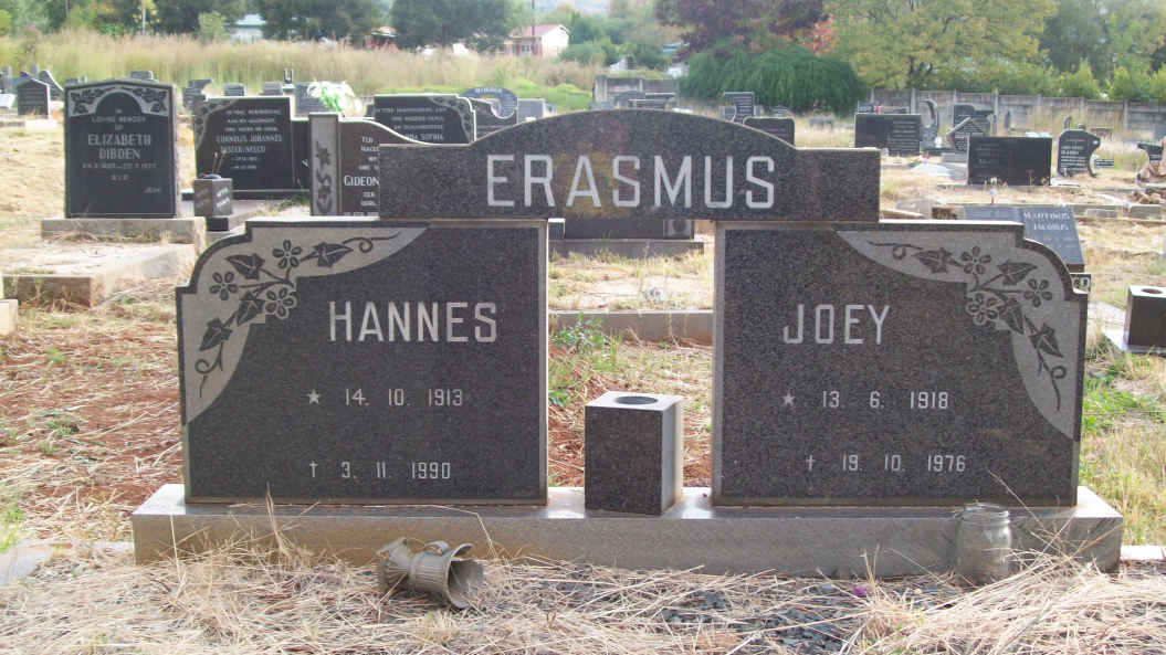 ERASMUS Hannes 1913-1990 &amp; Joey 1918-1976