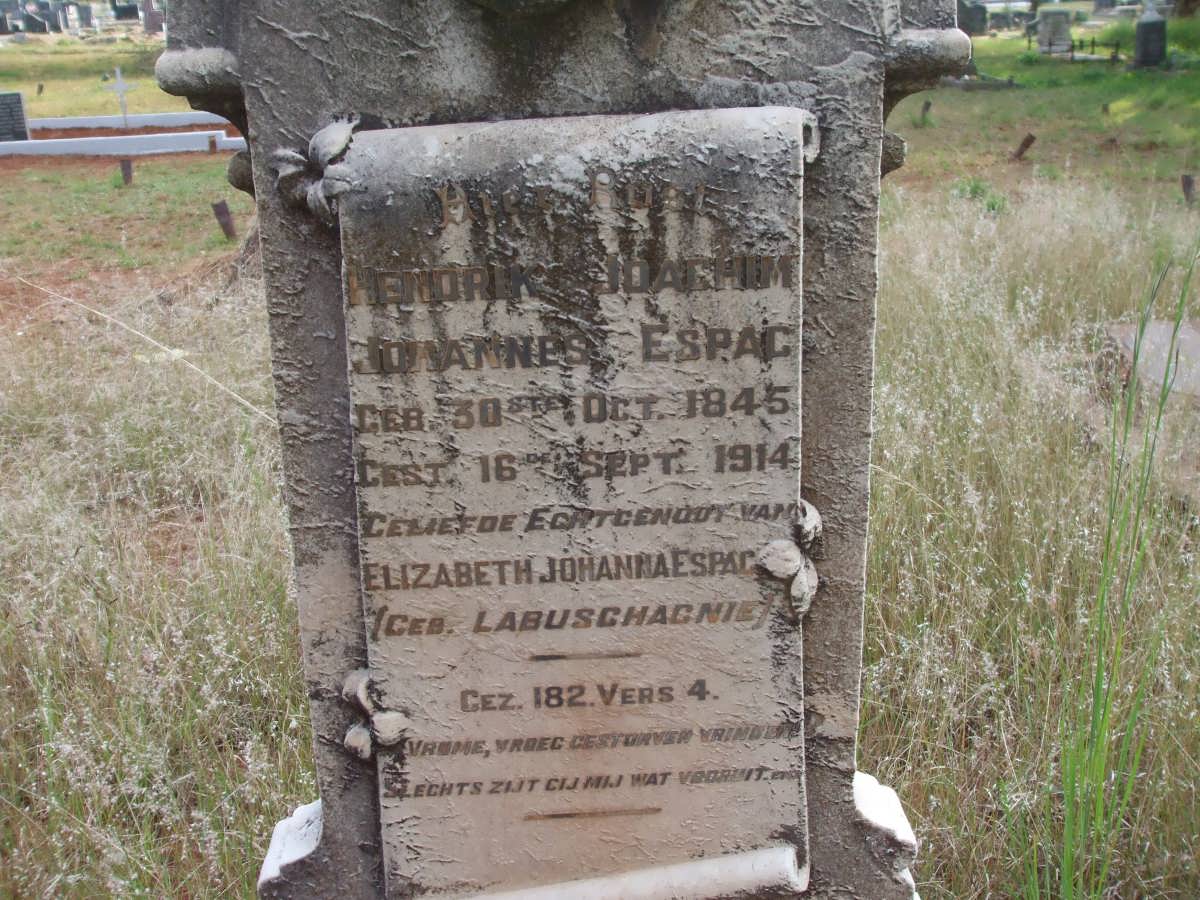 ESPAG Hendrik Joachim Johannes 1845-1914