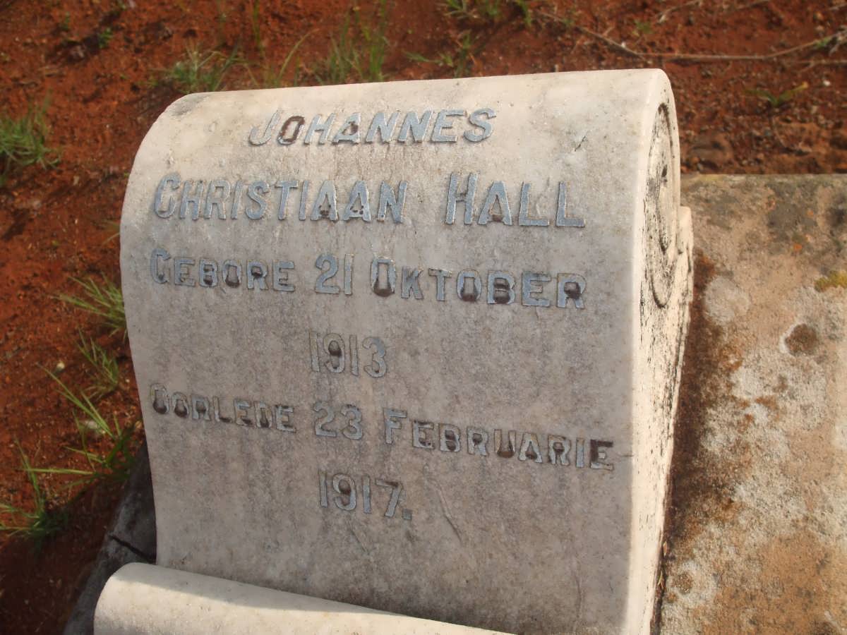 HALL Johannes Christiaan 1913-1917