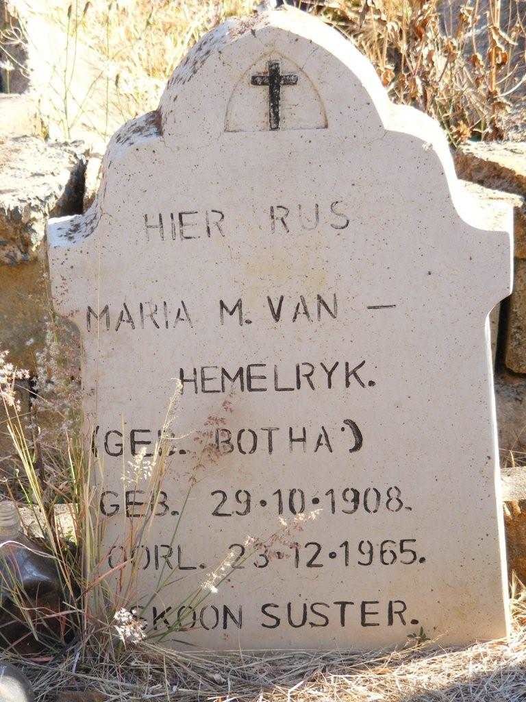 HEMELRYK Maria M., van nee BOTHA 1908-1965