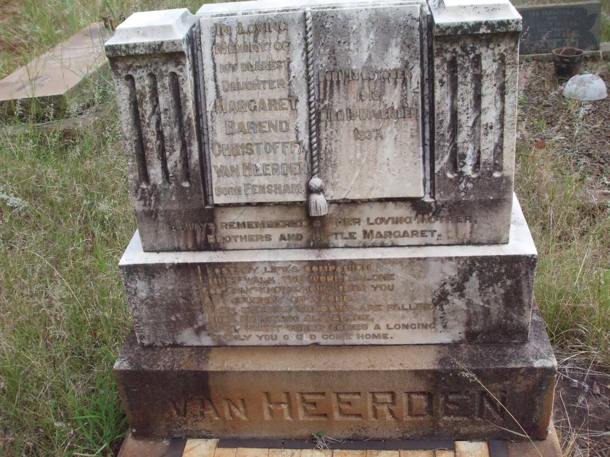 HEERDEN Margaret Barend Christoffel, van nee FENSHAM