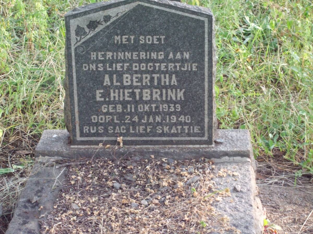 HIETBRINK Albertha E. 1939-1940