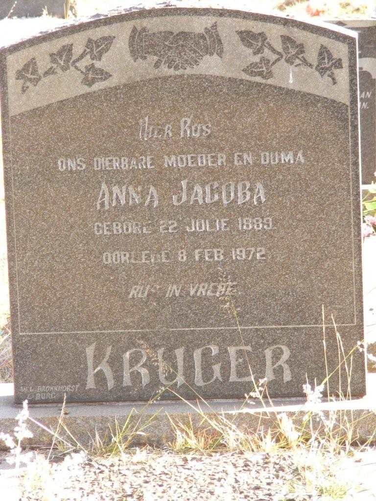 KRUGER Anna Jacoba 1889-1972