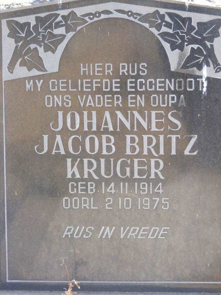 KRUGER Johannes Jacob Britz 1914-1975