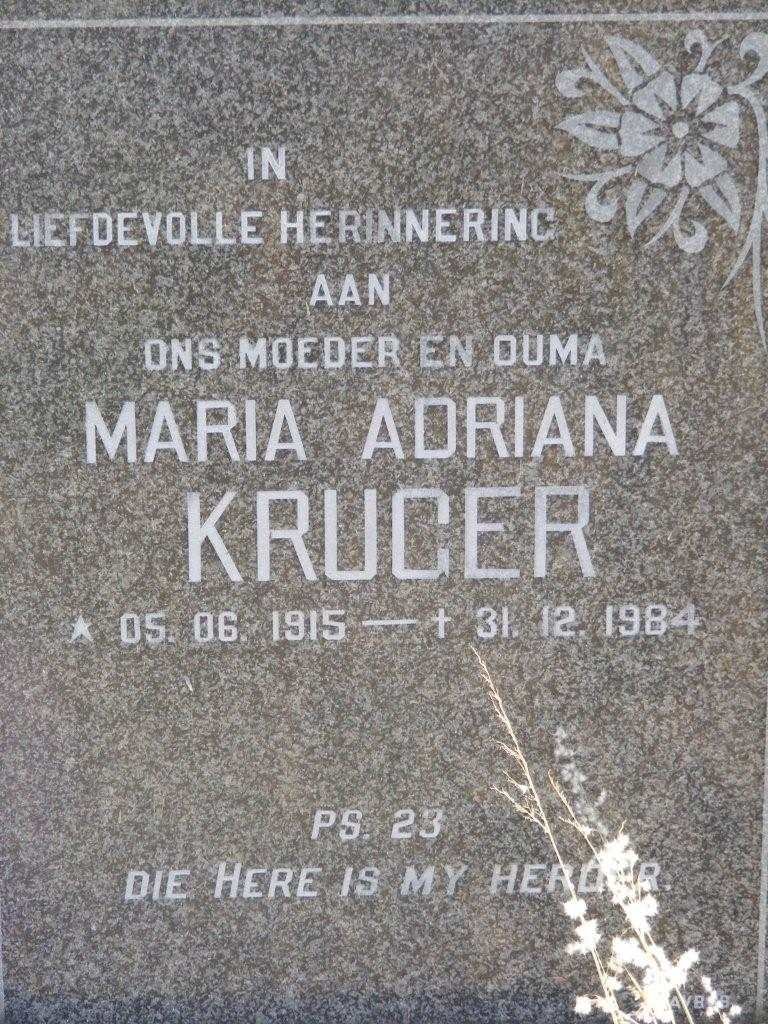 KRUGER Maria Adriana 1915-1984