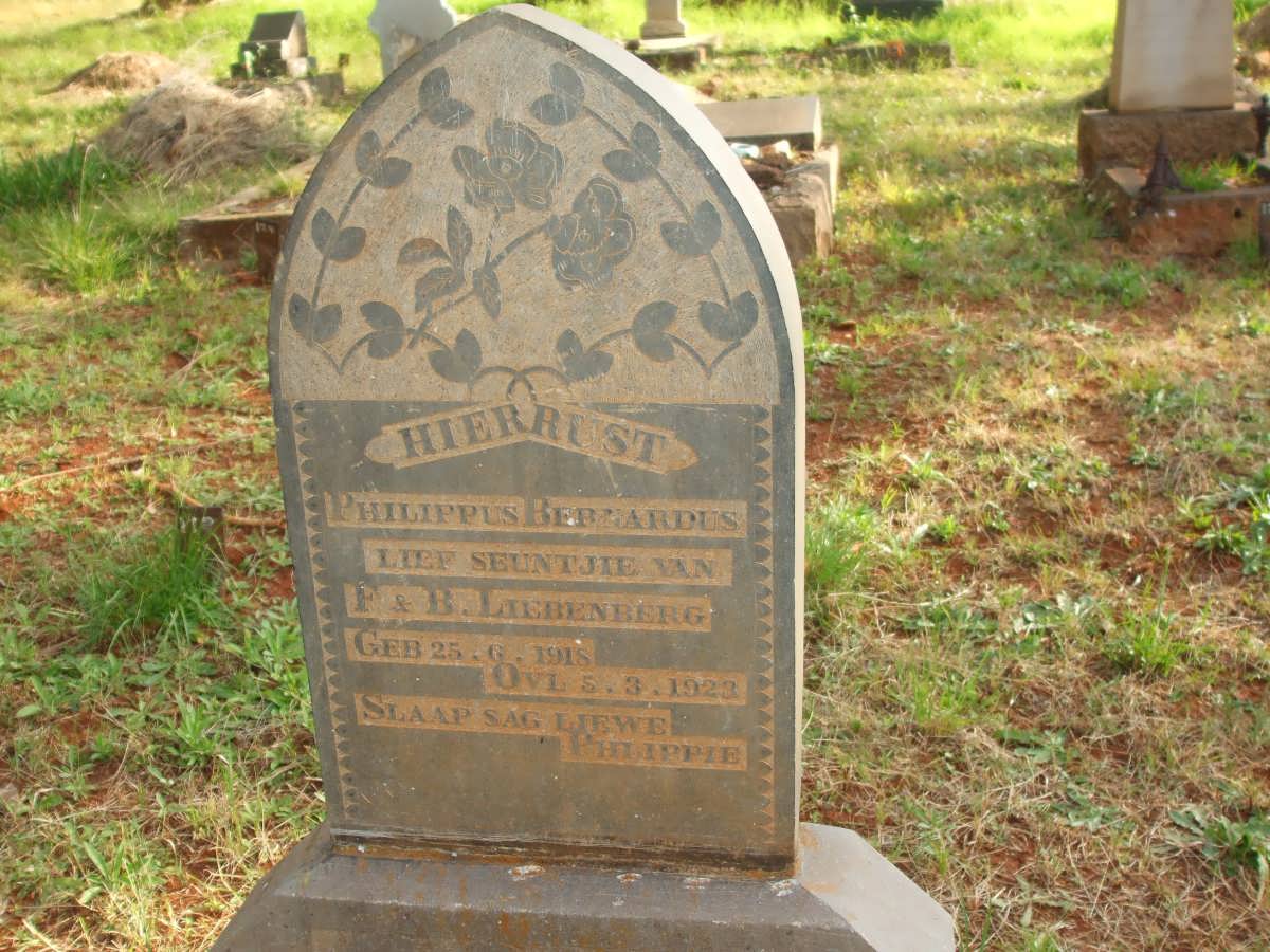 LIEBENBERG Philippus Bernardus 1918-1923