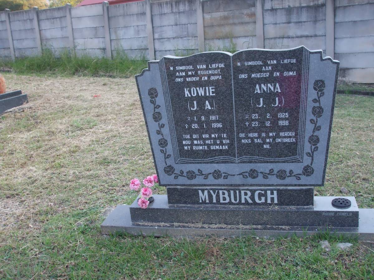 MYBURGH J.A. 1917-1996 &amp; J.J. 1925-1998