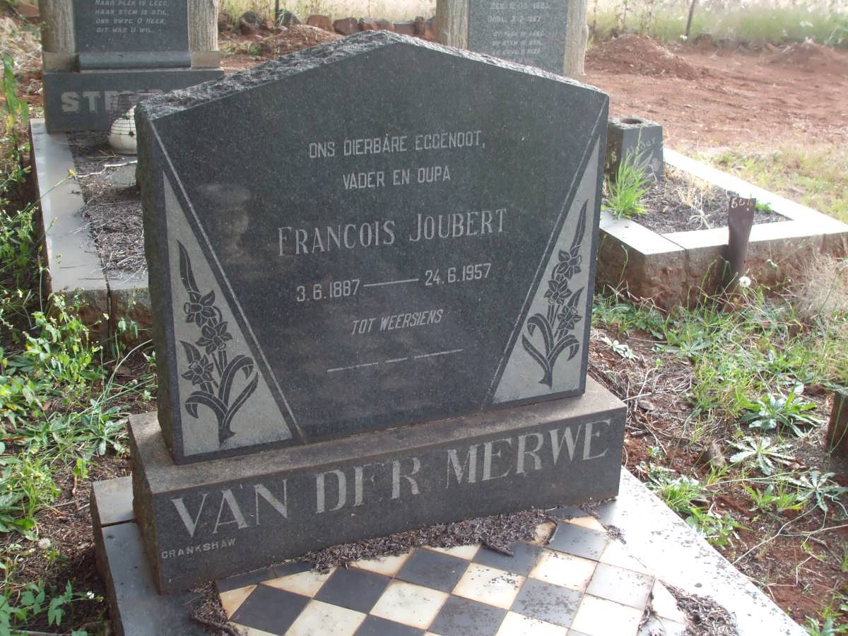 MERWE Francois Joubert, van der 1887-1957
