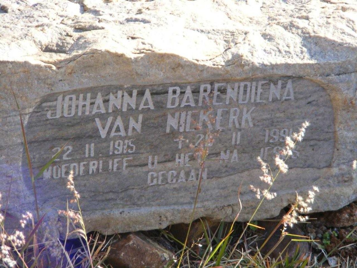 NIEKERK Johanna Barendina, van 1915-1991