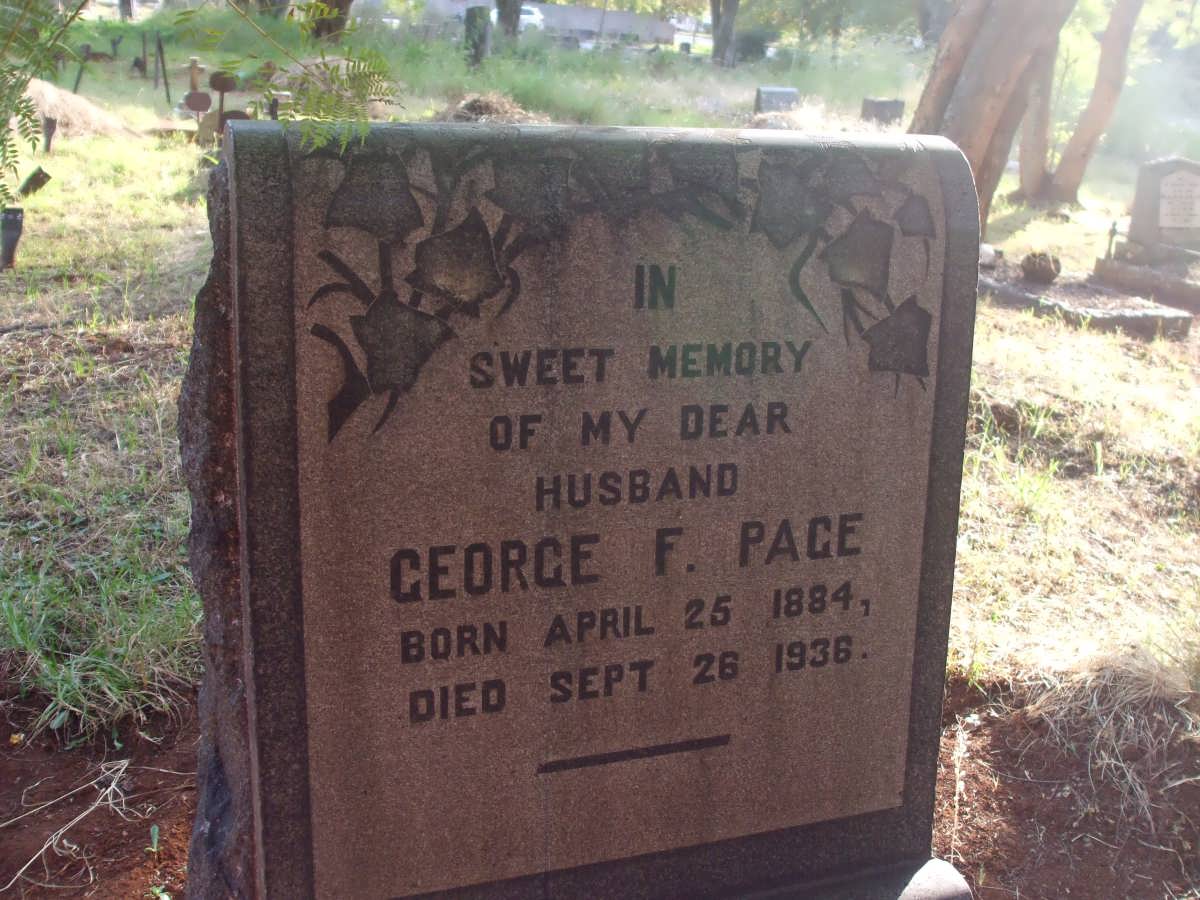 PACE George F. 1884-1936