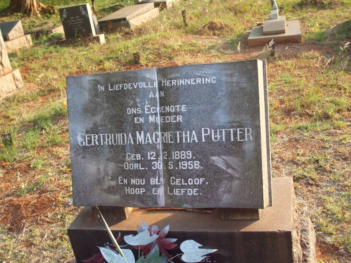 PUTTER Gertruida Magrietha 1889-1958
